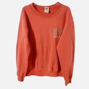 Gildan SIGKAP L🩷🦅E Graphic Crewneck Sweatshirt Cuffed Sleeves Waist Coral